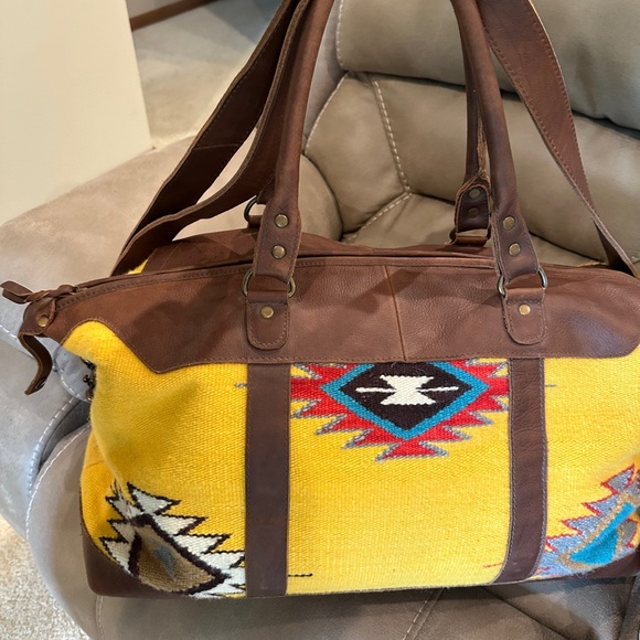 American Darling western Aztec Yellow duffle Bag - Picture 1 of 9